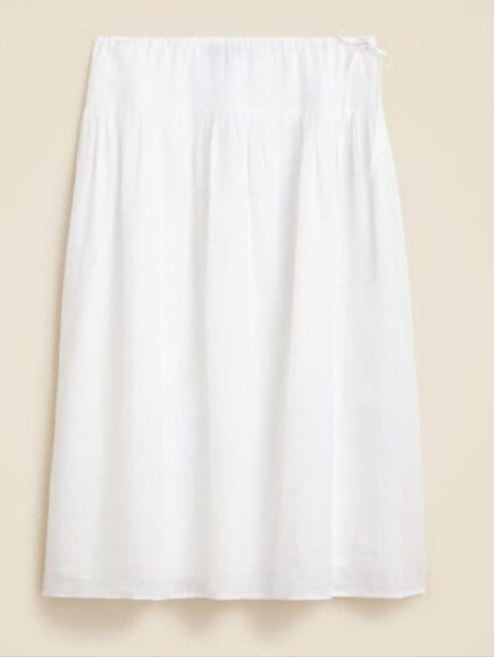 J Crew White Side-Tie Skirt Size Small In Ramie Cotton